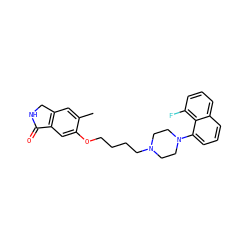 Cc1cc2c(cc1OCCCCN1CCN(c3cccc4cccc(F)c34)CC1)C(=O)NC2 ZINC000064540717