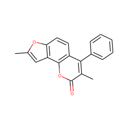 Cc1cc2c(ccc3c(-c4ccccc4)c(C)c(=O)oc32)o1 ZINC000474602573