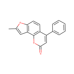Cc1cc2c(ccc3c(-c4ccccc4)cc(=O)oc32)o1 ZINC000474609680