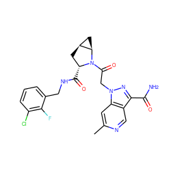 Cc1cc2c(cn1)c(C(N)=O)nn2CC(=O)N1[C@H](C(=O)NCc2cccc(Cl)c2F)C[C@H]2C[C@H]21 ZINC000143978383