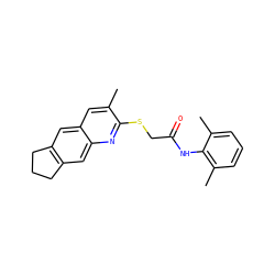 Cc1cc2cc3c(cc2nc1SCC(=O)Nc1c(C)cccc1C)CCC3 ZINC000001339905