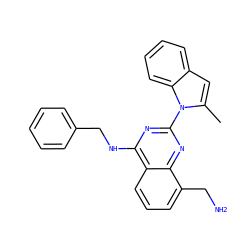 Cc1cc2ccccc2n1-c1nc(NCc2ccccc2)c2cccc(CN)c2n1 ZINC000218995123