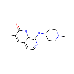 Cc1cc2ccnc(NC3CCN(C)CC3)c2[nH]c1=O ZINC000473135263