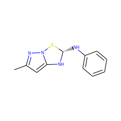 Cc1cc2n(n1)S[C@H](Nc1ccccc1)N2 ZINC000013132461