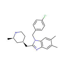 Cc1cc2nc(C[C@@H]3CCN[C@H](C)C3)n(Cc3ccc(Cl)cc3)c2cc1C ZINC000205192205