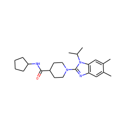 Cc1cc2nc(N3CCC(C(=O)NC4CCCC4)CC3)n(C(C)C)c2cc1C ZINC000097758824