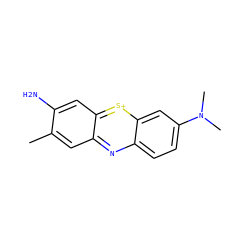 Cc1cc2nc3ccc(N(C)C)cc3[s+]c2cc1N ZINC000004217587
