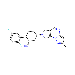 Cc1cc2ncc3c(n2n1)CN([C@@H]1CC[C@H](c2cc(F)ccc2F)[C@@H](N)C1)C3 ZINC000653916431