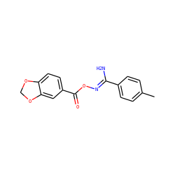 Cc1ccc(/C(N)=N/OC(=O)c2ccc3c(c2)OCO3)cc1 ZINC000004349976