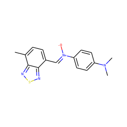 Cc1ccc(/C=[N+](\[O-])c2ccc(N(C)C)cc2)c2nsnc12 ZINC000000296717