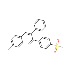 Cc1ccc(/C=C(\C(=O)c2ccc(S(C)(=O)=O)cc2)c2ccccc2)cc1 ZINC000064479820
