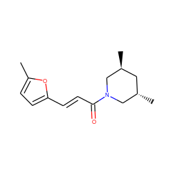Cc1ccc(/C=C/C(=O)N2C[C@@H](C)C[C@H](C)C2)o1 ZINC000004614450