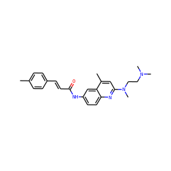 Cc1ccc(/C=C/C(=O)Nc2ccc3nc(N(C)CCN(C)C)cc(C)c3c2)cc1 ZINC000028568864