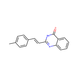 Cc1ccc(/C=C/c2nc3ccccc3c(=O)[nH]2)cc1 ZINC000013122688