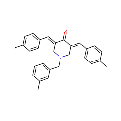 Cc1ccc(/C=C2\CN(Cc3cccc(C)c3)C/C(=C\c3ccc(C)cc3)C2=O)cc1 ZINC001772613510