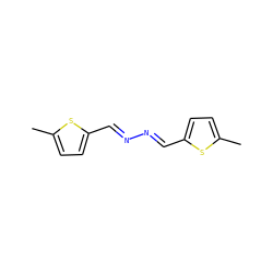 Cc1ccc(/C=N/N=C/c2ccc(C)s2)s1 ZINC000002132965