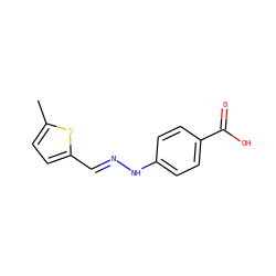 Cc1ccc(/C=N/Nc2ccc(C(=O)O)cc2)s1 ZINC000004920217