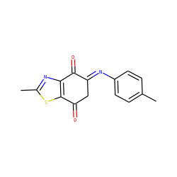 Cc1ccc(/N=C2\CC(=O)c3sc(C)nc3C2=O)cc1 ZINC000200022660