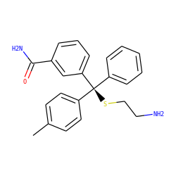 Cc1ccc([C@@](SCCN)(c2ccccc2)c2cccc(C(N)=O)c2)cc1 ZINC000095581086