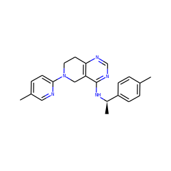 Cc1ccc([C@@H](C)Nc2ncnc3c2CN(c2ccc(C)cn2)CC3)cc1 ZINC000114998322