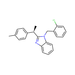 Cc1ccc([C@@H](C)c2nc3ccccc3n2Cc2ccccc2Cl)cc1 ZINC000084723488