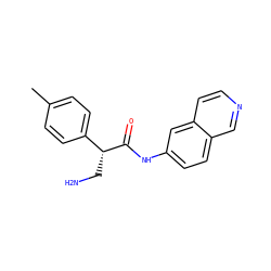 Cc1ccc([C@@H](CN)C(=O)Nc2ccc3cnccc3c2)cc1 ZINC000144269318