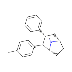 Cc1ccc([C@@H]2[C@H](c3ccccc3)C[C@@H]3CC[C@H]2N3C)cc1 ZINC000013676203