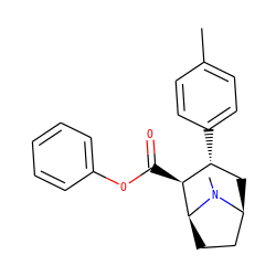 Cc1ccc([C@@H]2C[C@H]3CC[C@@H]([C@H]2C(=O)Oc2ccccc2)N3C)cc1 ZINC000026509080