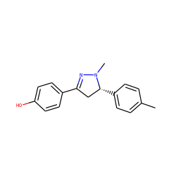 Cc1ccc([C@@H]2CC(c3ccc(O)cc3)=NN2C)cc1 ZINC000096921819