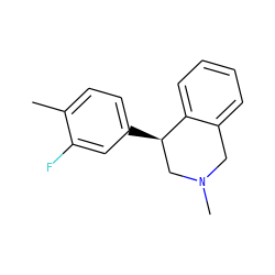 Cc1ccc([C@@H]2CN(C)Cc3ccccc32)cc1F ZINC000038393013