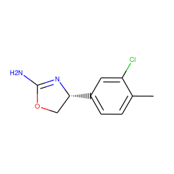 Cc1ccc([C@@H]2COC(N)=N2)cc1Cl ZINC000169698887
