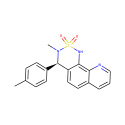 Cc1ccc([C@@H]2c3ccc4cccnc4c3NS(=O)(=O)N2C)cc1 ZINC000201626664