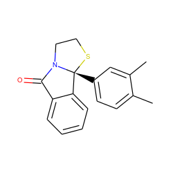 Cc1ccc([C@]23SCCN2C(=O)c2ccccc23)cc1C ZINC000006522839