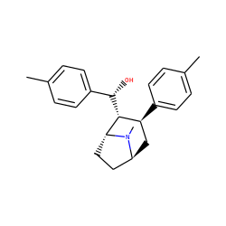 Cc1ccc([C@H]2C[C@H]3CC[C@H]([C@@H]2[C@@H](O)c2ccc(C)cc2)N3C)cc1 ZINC000100908412
