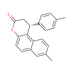 Cc1ccc([C@H]2CC(=O)Oc3ccc4cc(C)ccc4c32)cc1 ZINC000029135849