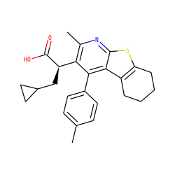 Cc1ccc(-c2c([C@@H](CC3CC3)C(=O)O)c(C)nc3sc4c(c23)CCCC4)cc1 ZINC000113123738