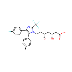 Cc1ccc(-c2c(-c3ccc(F)cc3)nc(C(F)(F)F)n2CC[C@@H](O)C[C@@H](O)CC(=O)O)cc1 ZINC000013833947
