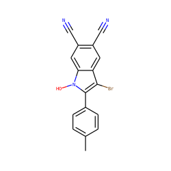 Cc1ccc(-c2c(Br)c3cc(C#N)c(C#N)cc3n2O)cc1 ZINC000299866778