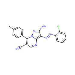 Cc1ccc(-c2c(C#N)cnc3c(N=Nc4ccccc4Cl)c(N)nn23)cc1 ZINC000252619430