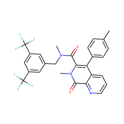Cc1ccc(-c2c(C(=O)N(C)Cc3cc(C(F)(F)F)cc(C(F)(F)F)c3)n(C)c(=O)c3ncccc23)cc1 ZINC000026840316