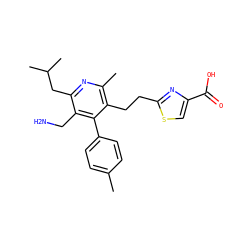 Cc1ccc(-c2c(CCc3nc(C(=O)O)cs3)c(C)nc(CC(C)C)c2CN)cc1 ZINC001772626560