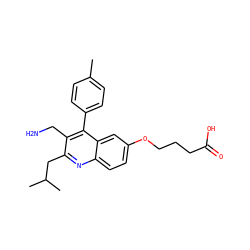 Cc1ccc(-c2c(CN)c(CC(C)C)nc3ccc(OCCCC(=O)O)cc23)cc1 ZINC000149867393