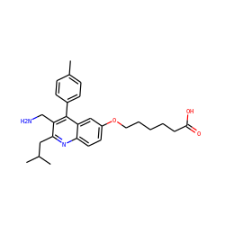 Cc1ccc(-c2c(CN)c(CC(C)C)nc3ccc(OCCCCCC(=O)O)cc23)cc1 ZINC000150181067