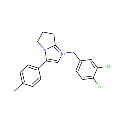 Cc1ccc(-c2c[n+](Cc3ccc(Cl)c(Cl)c3)c3n2CCC3)cc1 ZINC000013483192