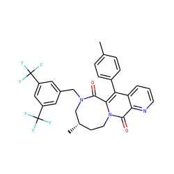 Cc1ccc(-c2c3n(c(=O)c4ncccc24)CC[C@H](C)CN(Cc2cc(C(F)(F)F)cc(C(F)(F)F)c2)C3=O)cc1 ZINC000027317985