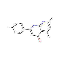 Cc1ccc(-c2cc(=O)c3c(C)cc(C)nc3[nH]2)cc1 ZINC000013763767