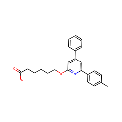 Cc1ccc(-c2cc(-c3ccccc3)cc(OCCCCCC(=O)O)n2)cc1 ZINC000013729793