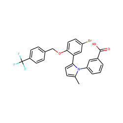 Cc1ccc(-c2cc(Br)ccc2OCc2ccc(C(F)(F)F)cc2)n1-c1cccc(C(=O)O)c1 ZINC000044032207