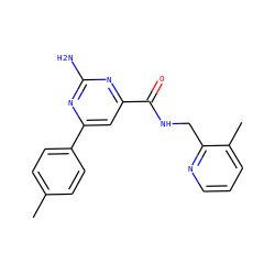 Cc1ccc(-c2cc(C(=O)NCc3ncccc3C)nc(N)n2)cc1 ZINC000045350874
