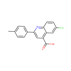 Cc1ccc(-c2cc(C(=O)O)c3cc(Cl)ccc3n2)cc1 ZINC000000873978